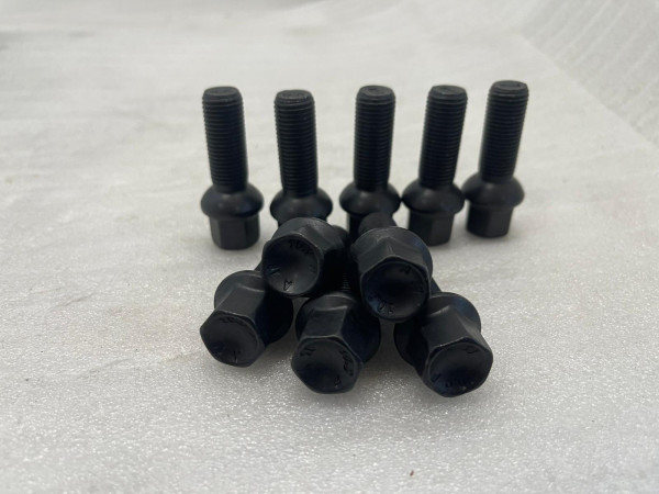 1x Radschraube M14x1,5x35 Kugel Kugelbund passend auf Diverse Felgen Schwarz SW17 L35