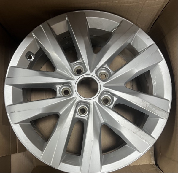 Original VW T5 T6 T6.1 16 Zoll Clayton Einzelfelge 7E0601025N 6,5x16 ET51 Silber glänzend 339-A*