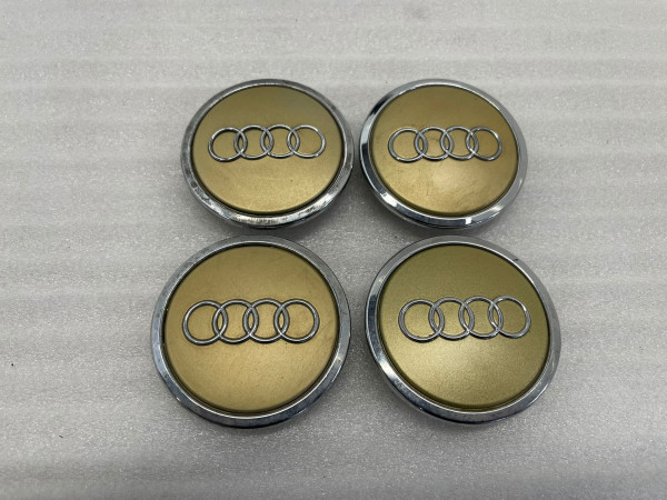 Original Audi Nabendeckel 8T0601170A Felgenkappen Gold matt lackiert gebraucht 2B-R