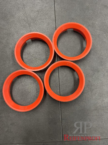 Zentrierring Set 4 Stück 63,4mm-57,1mm orange neu/unbenutzt