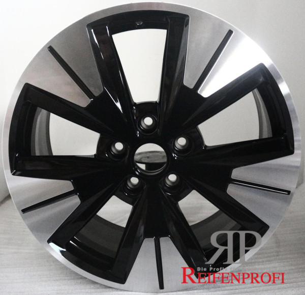 Original VW T7 19 Zoll Halmstad Einzelfelge 7T0601025C 8Jx19 ET58 5x120 Schwarz poliert 309-C