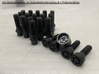 16x Radschrauben 4x Felgenschloss M14x1,25x40 Kegel Kegelbund Mini BMW Black SW17 L40