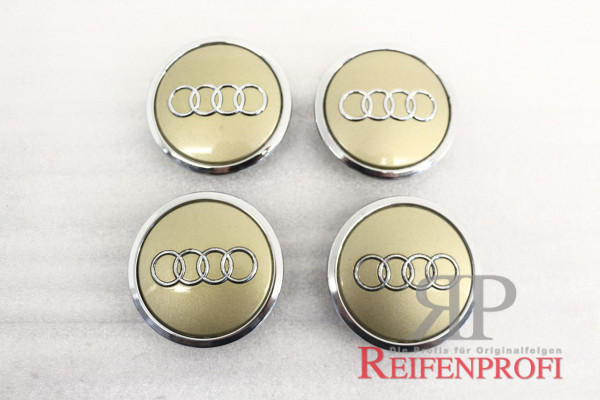Original Audi Nabendeckel 4B0601170A Gold glänzend nachlackiert 4 Stück gebraucht