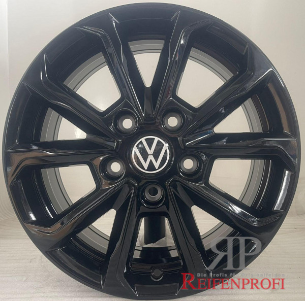 Original VW T7 16 Zoll Syrakus Felgen Satz 7T0601025 6,5x16 ET60 Schwarz Hochglanz 339-A