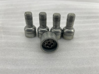 4x Radschrauben Felgenschloss M14x1,5 Kugel Länge 28 VW Mercedes Seat Skoda Audi