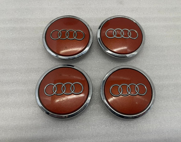 Original Audi Nabendeckel 4B0601170A Felgenkappen Weiß Kupfer lackiert gebraucht 4 Stück/1 Satz 3B