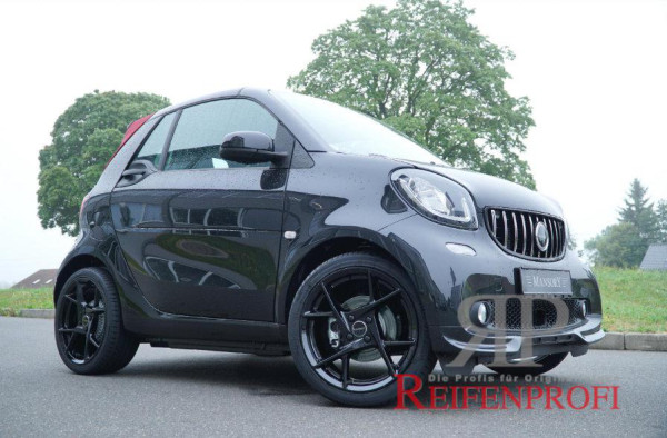 Mansory Smart Brabus 17 Zoll Felgen Satz VA:7x17ET35 & HA:7,5x17ET42 NY.5 Schwarz Hochglanz