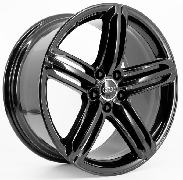 Original Audi A8 4H A7 4G8 S7 20 Zoll Felgen Satz 9x20 ET37 4H0601025T Schwarz glänzend 233-B