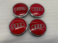 Original Audi Nabendeckel 8T0601170A Felgenkappen Rot lackiert gebraucht 3B-R