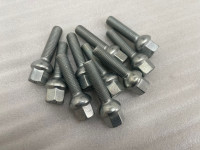 20x Radschrauben M12x1,5 Kugel Kugelbund Silber matt passend auf Diverse Felgen SW17 L43